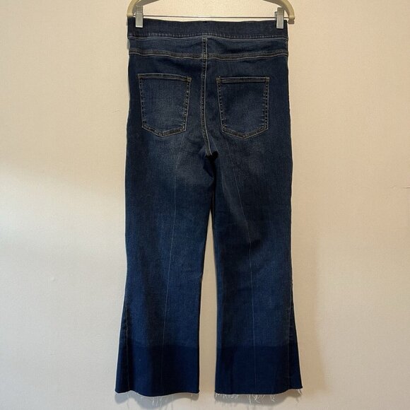 SPANX Blue Cropped Ankle Pants High-Waisted Flare - Picture 6 of 9